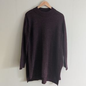 H&M Deep Purple Crewneck Oversized Wool Sweater